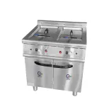 Gas double-cylinder double-Sieve fryer พร้อมฐานตู้ (ตามมาตรฐานการรับรอง3C) - หม้อทอดแบบน้ำมันลึก - foodmachtech